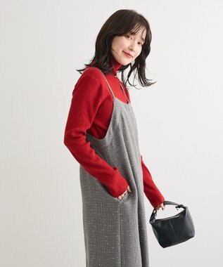 Green Parks フロントＺＩＰツイードキャミワンピース Gray