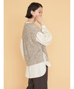 AMERICAN HOLIC ＳＥＴ　ボリュームスリーブシャツ＋ニットベスト Ivory