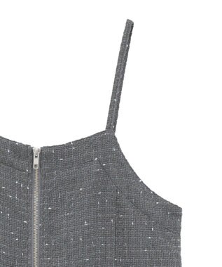 Green Parks フロントＺＩＰツイードキャミワンピース Gray