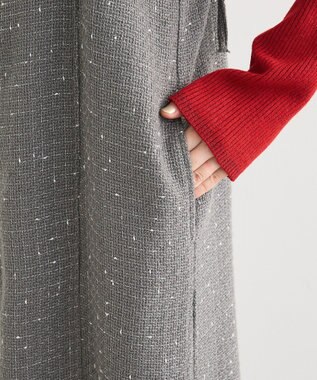 Green Parks フロントＺＩＰツイードキャミワンピース Gray