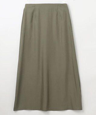 NAVE 【ReNAVE・セットアップ可/洗える/UVケア/接触冷感】フィブリルシャンブレー Aラインスカート カーキ系