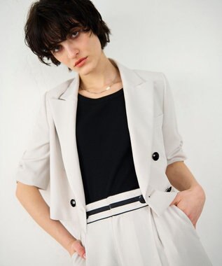 GRACE CONTINENTAL ショートテーラージャケット ベージュ