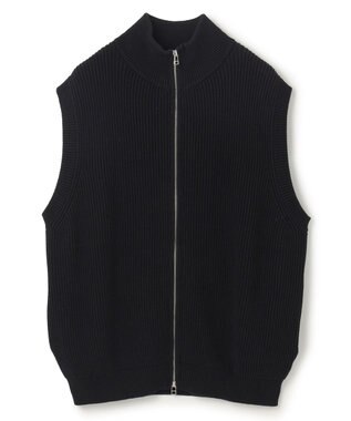 UNFILO MENS スウェットライク ジップベスト [24年秋冬商品] ブラック