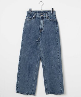 WEGO ウエストフィットワイドストレートデニムパンツ デニム中濃加工色