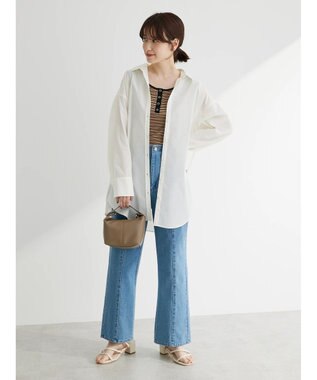 Green Parks ・ＥＬＥＮＣＡＲＥ　ＤＵＥ　バックスリットデニムパンツ Light Indigo