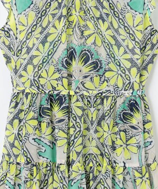 GRACE CONTINENTAL シフォンプリントティアードワンピース イエロー