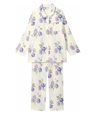 Wing パジャマ 長袖 長ズボン 綿100%(本体) 二重ガーゼ レディース EP5073 ウイング／ワコール クリーム