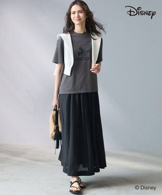 23区 【SLOW/一部店舗限定】Mickeyデザイン Tシャツ スチール