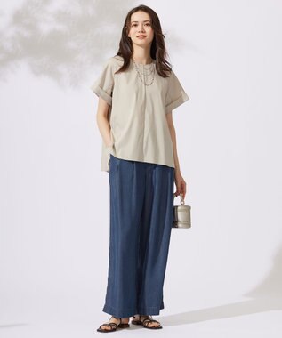 自由区 【カタログ掲載・セットアップ対応・接触冷感・UVケア・洗える】ファンクショナルクロス ブラウス サンド