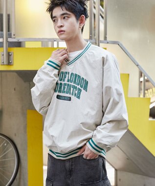 WEGO ナイロンカレッジプルオーバー ベージュ