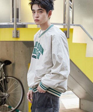 WEGO ナイロンカレッジプルオーバー ベージュ