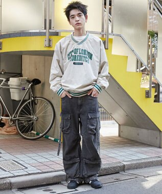 WEGO ナイロンカレッジプルオーバー ベージュ