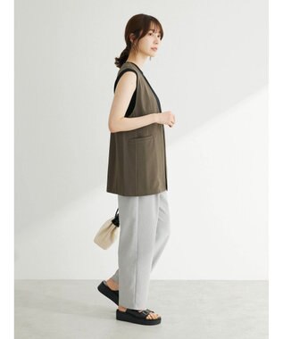 Green Parks 麻調ストレートパンツ Gray