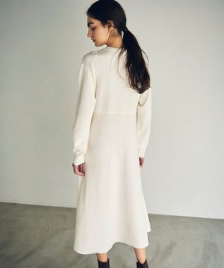 GRACE CONTINENTAL エスニック刺繍ニットワンピース ホワイト