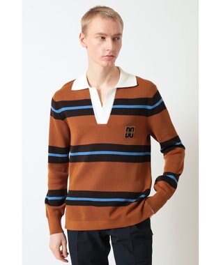 DAKS Vネックボーダーニットトップス