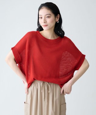 ANY ラミータッチオーバーニット レッド