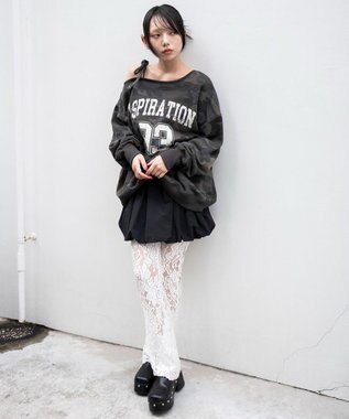 WEGO 【25年秋冬新作】2WAYグラフィックワンショルBIGスウェット 柄3