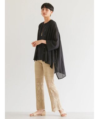 AMERICAN HOLIC バックギャザーＶネックシアーシャツ Black