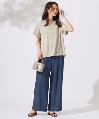 自由区 S 【カタログ掲載・セットアップ対応・接触冷感・UVケア・洗える】ファンクショナルクロス ブラウス サンド