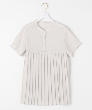 ANY SIS L 【洗える】ジョーゼットプリーツコンビ ブラウス アイスグレー