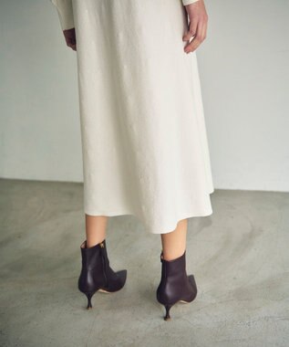 GRACE CONTINENTAL エスニック刺繍ニットワンピース ホワイト