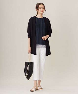 自由区 【洗える】シアーチュールプルオーバー カットソー ネイビー