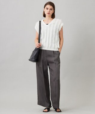 ICB L 【洗える】 キュプラピグメントクロス カーゴパンツ チャコール系