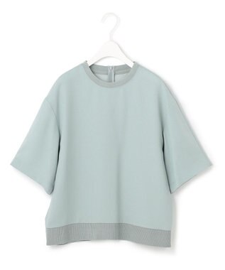 ICB 【新色追加・洗える】 FluidBackSatin Tブラウス ジェイドグレー系