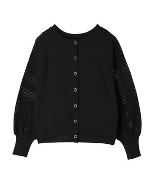 Green Parks ・ｆｕｒｒｙ　ｒａｔｅ２ｗａｙかる~いニットカーデ Black