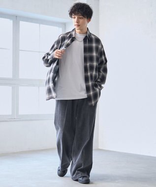 WEGO 【ウエストゴム】スーパーバギーデニムスラックス ブラック