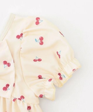 ANY KIDS 総柄 セパレート水着 エクリュ×ピンク（サクランボ）