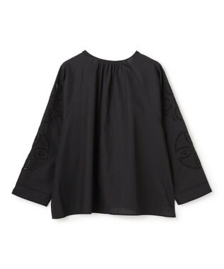 UNFILO L エンブロイダリー ブラウス ブラック
