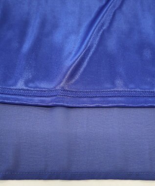 Tiaclasse L 【洗える/ウエストゴム】 ジョーゼットプリーツスカート ブルー