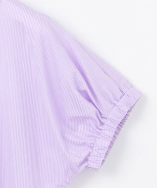 J.PRESS LADIES 【WEB限定カラーあり・洗える】ストライプジャージー フレンチスリーブ カットソー ライラックストライプ系