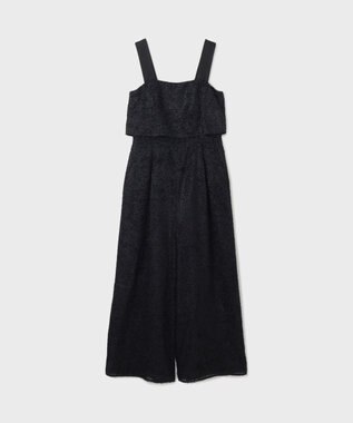 GRACE CONTINENTAL カットジャガードサロペット ブラック