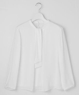 J.PRESS LADIES S ジョーゼット ボウタイ カットソー ホワイト系