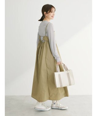 Green Parks 配色ステッチシアーリブプルオーバー Gray