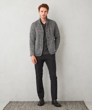 JOSEPH ABBOUD 【裏起毛/ウエスト伸びる】オーガニックコットン2WAYストレッチカルゼ パンツ ブラック系