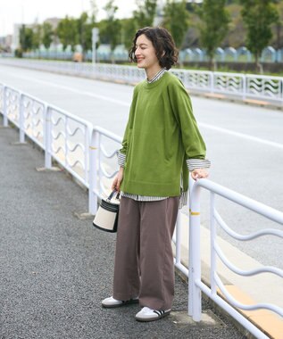CRAFT STANDARD BOUTIQUE 洗える/とてもちラグランニットプルオーバー Green