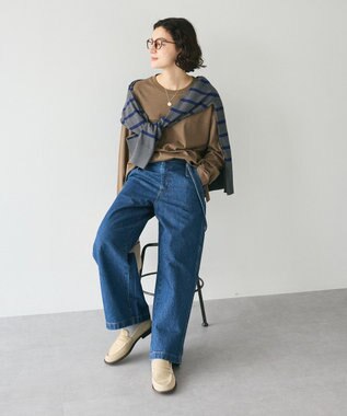 CRAFT STANDARD BOUTIQUE 洗える/とてもちラグランニットプルオーバー Border Gray