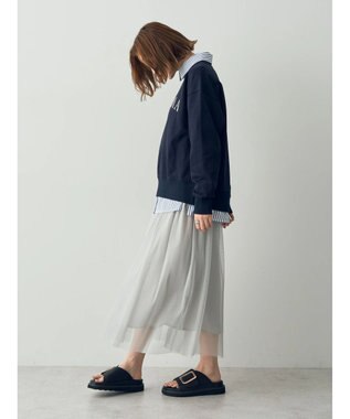 YECCA VECCA ラメチュールギャザースカート Light Gray