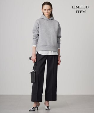 ICB L 【WEB限定・洗える】ソフトダンボール フーディ プルオーバー グレー系