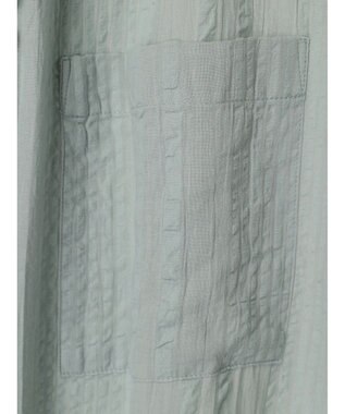 Green Parks インド綿  バンドカラーデザイン５分袖シャツ Mint