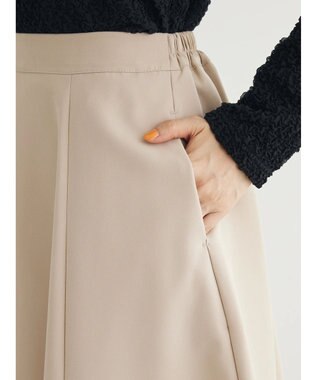 Green Parks 〈選べるきれシル〉フレアミディ丈スカート Beige