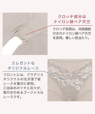 BRADELIS New York 【BRADELIS NewYork peace】綿混フィットレースガードル お尻と太ももの境目をしっかり作る補整ガードル グレージュ