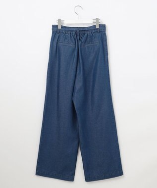 Feroux ベルト付き テンセルデニム ワイドパンツ ネイビー系
