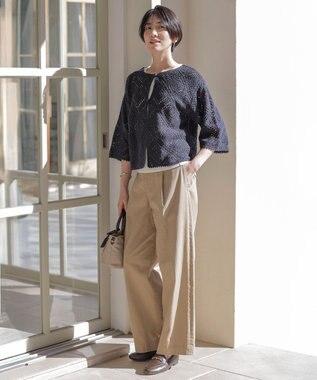 J.PRESS LADIES 【洗える】リブ ノースリーブ カットソー ホワイト系