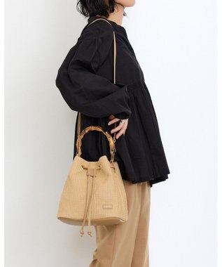 MioFIRANO ガーターステッチバンブーハンドルバッグ 2WAY　FIRANO フィラノ BEIGE
