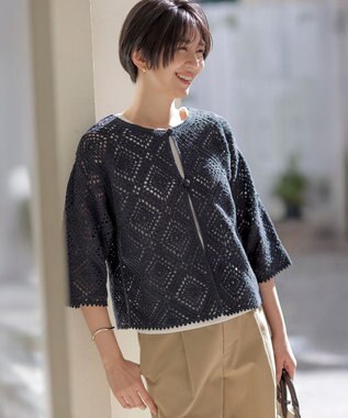 J.PRESS LADIES 【洗える】リブ ノースリーブ カットソー ホワイト系