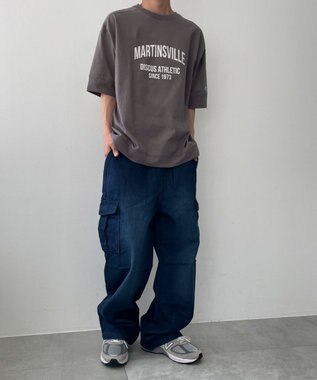 WEGO 【綿100%/MLサイズ展開】DISCUS　ルーズカレッ１００％ スミクロ